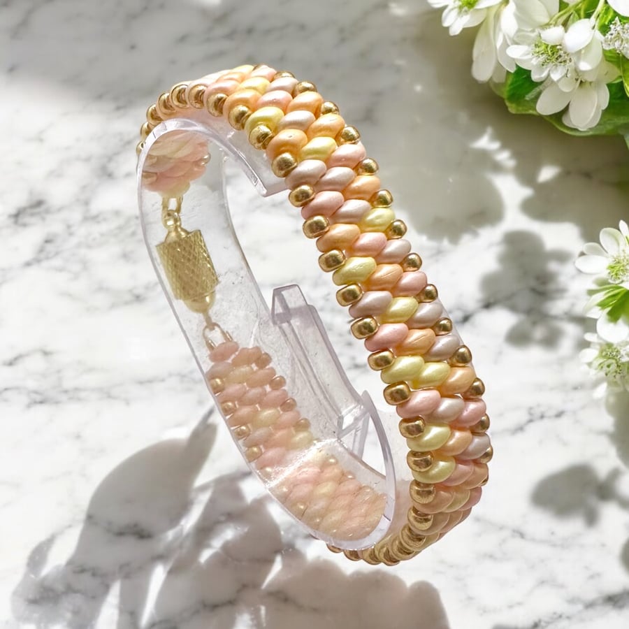 Slim SuperDuo Bracelet - Sherbet Fountain