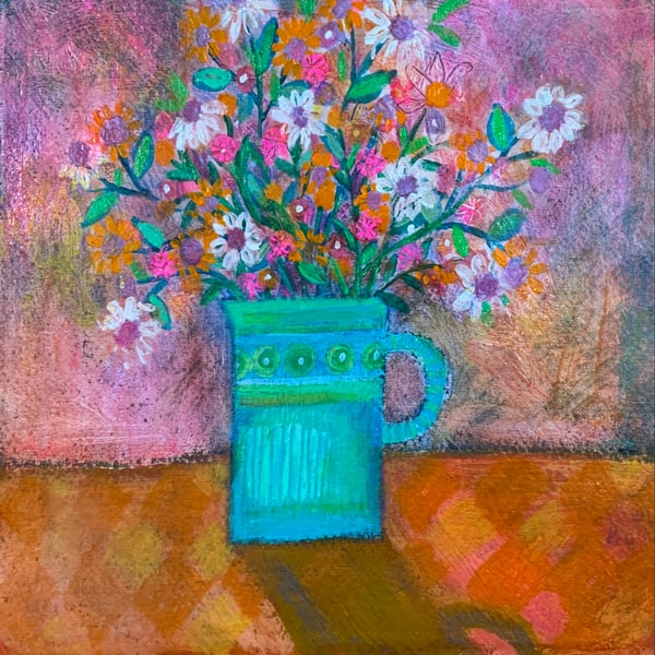 Jug of Flowers,  original painting