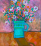 Jug of Flowers,  original painting