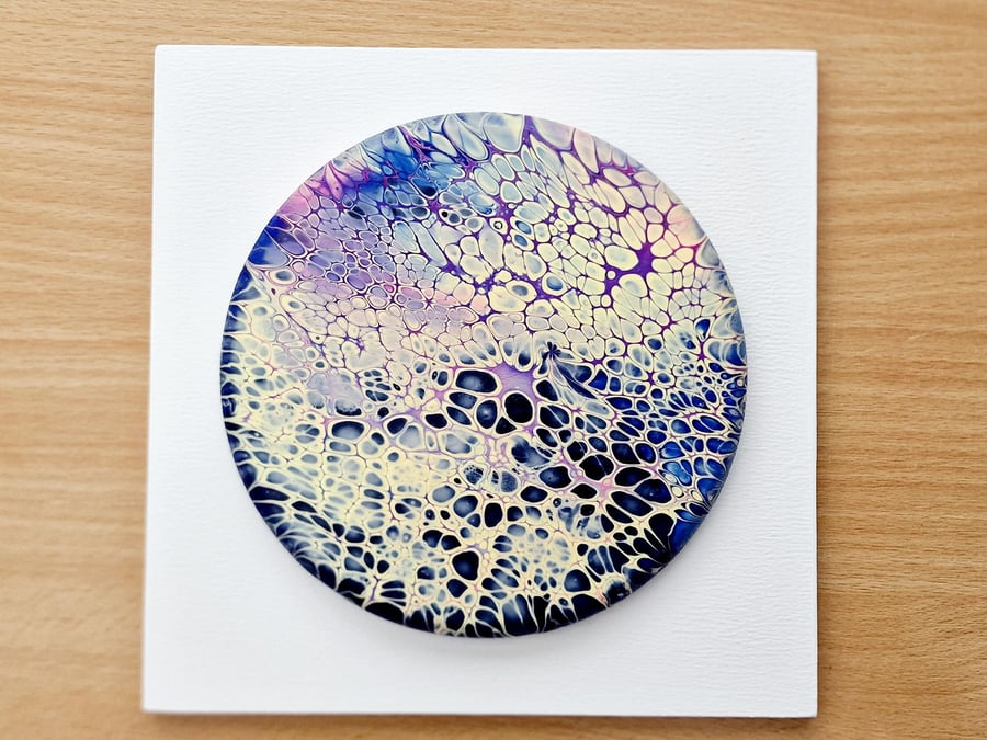 18.5cm x 18.5cm acrylic pour painting wall plaque