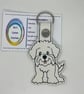 Embroidered Maltese Keyring - Image 1