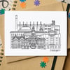 Stockport Skyline Greetings Card