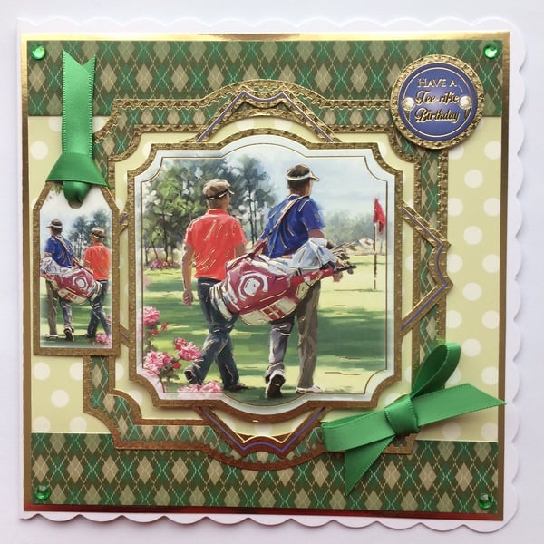 Golf Birthday Card Have a Tee riffic Birthday Male Golf Players Birdie