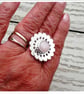 Pink Opal Flower Ring Sterling silver hallmarked size R - S - Image 4