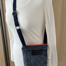 Recycled denim crossbody pouch, Handmade in the UK