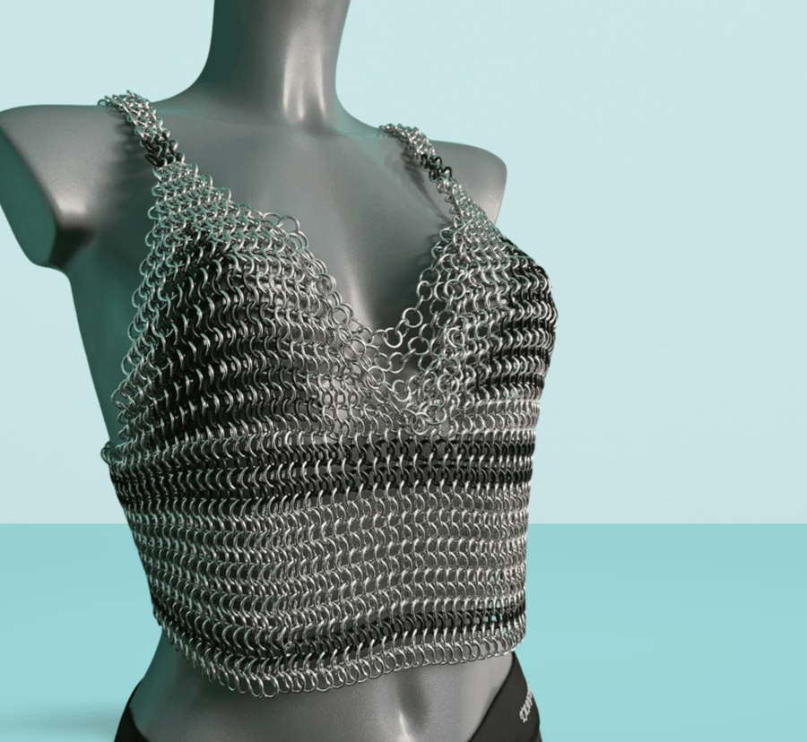 Stretchy Chainmaille Rave Top - Handmade to order