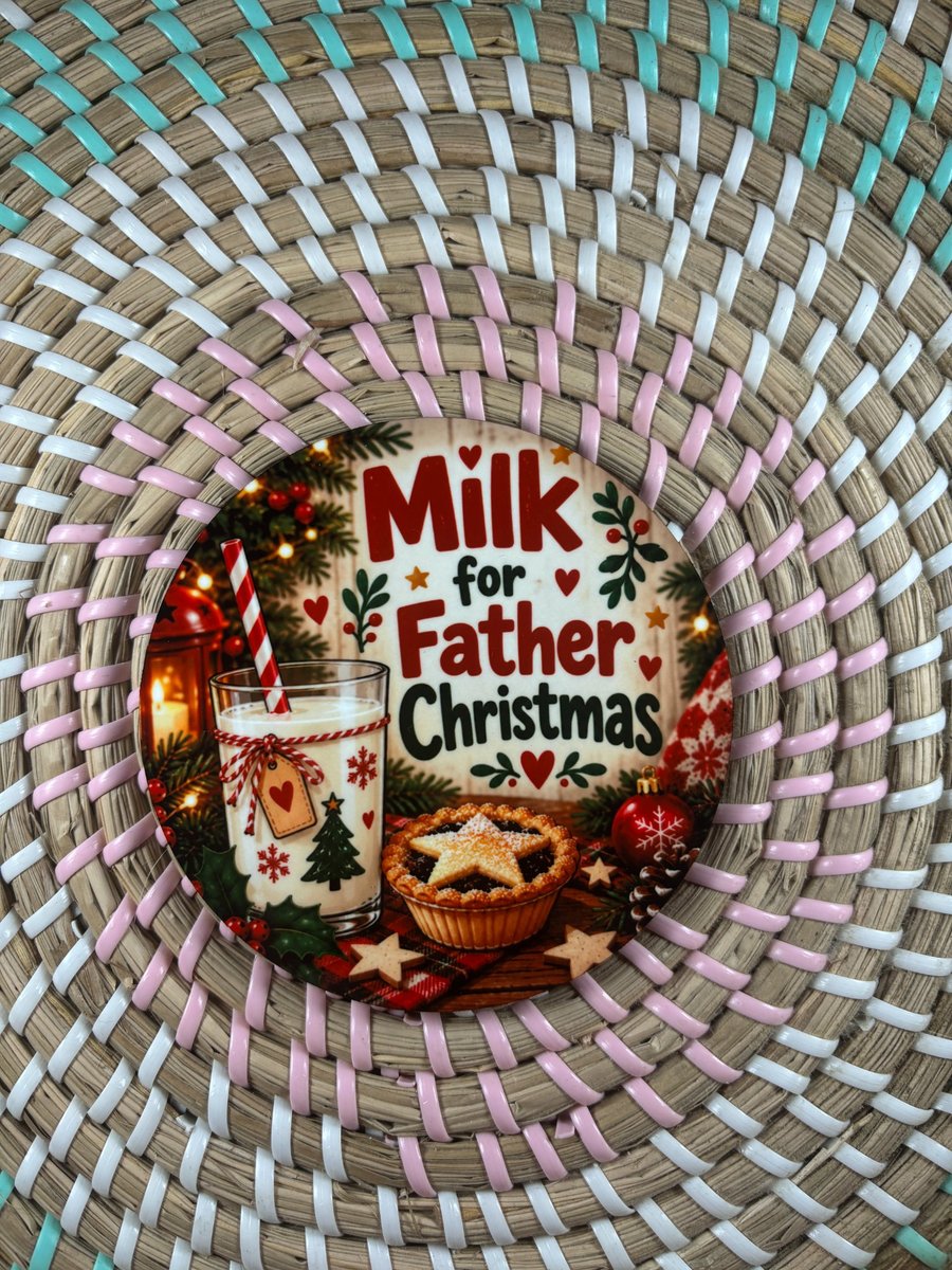 Milk for Father Christmas Christmas Coaster – Handmade Festive Drink Coaster