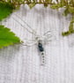 Silver Dragonfly Necklace with Chrysocolla - Image 3