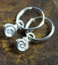 silver spiral earrings, ammonite dangles - Image 4