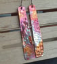 Long Copper Earrings, Flame Painted Earrings, Multicoloured, Oxidised Copper - Image 6