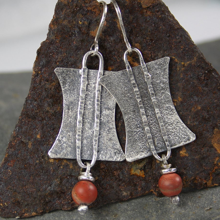 Tribal silver earrings