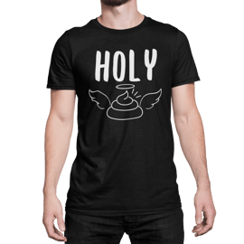 Holy Poo T Shirt Funny Novelty Poo Emoji Birthday Christmas Gift S - XL