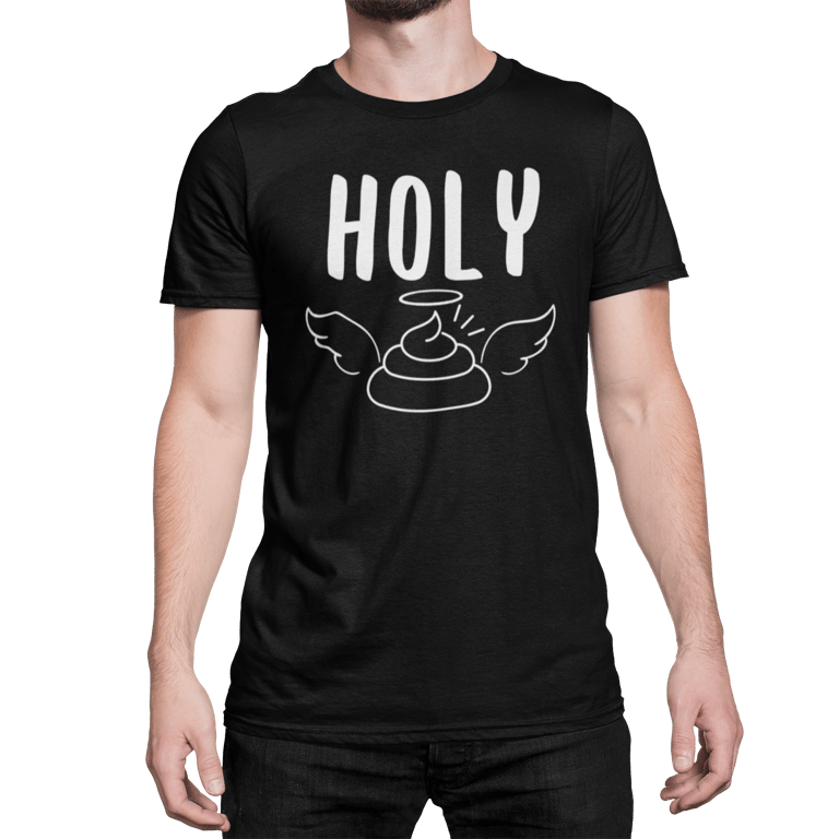 Holy Poo T Shirt Funny Novelty Poo Emoji Birthday Christmas Gift S - XL
