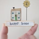 Little Wooden Painted House and Base in a Bag