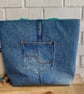 Upcycled Denim Tote Bag, Analogue Bag, Shoulder Bag - Image 5