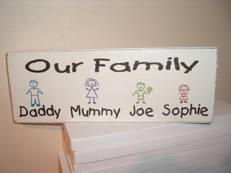 our family personalised plaque great christmas gift