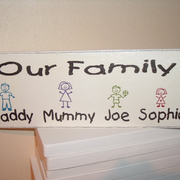 our family personalised plaque great christmas gift