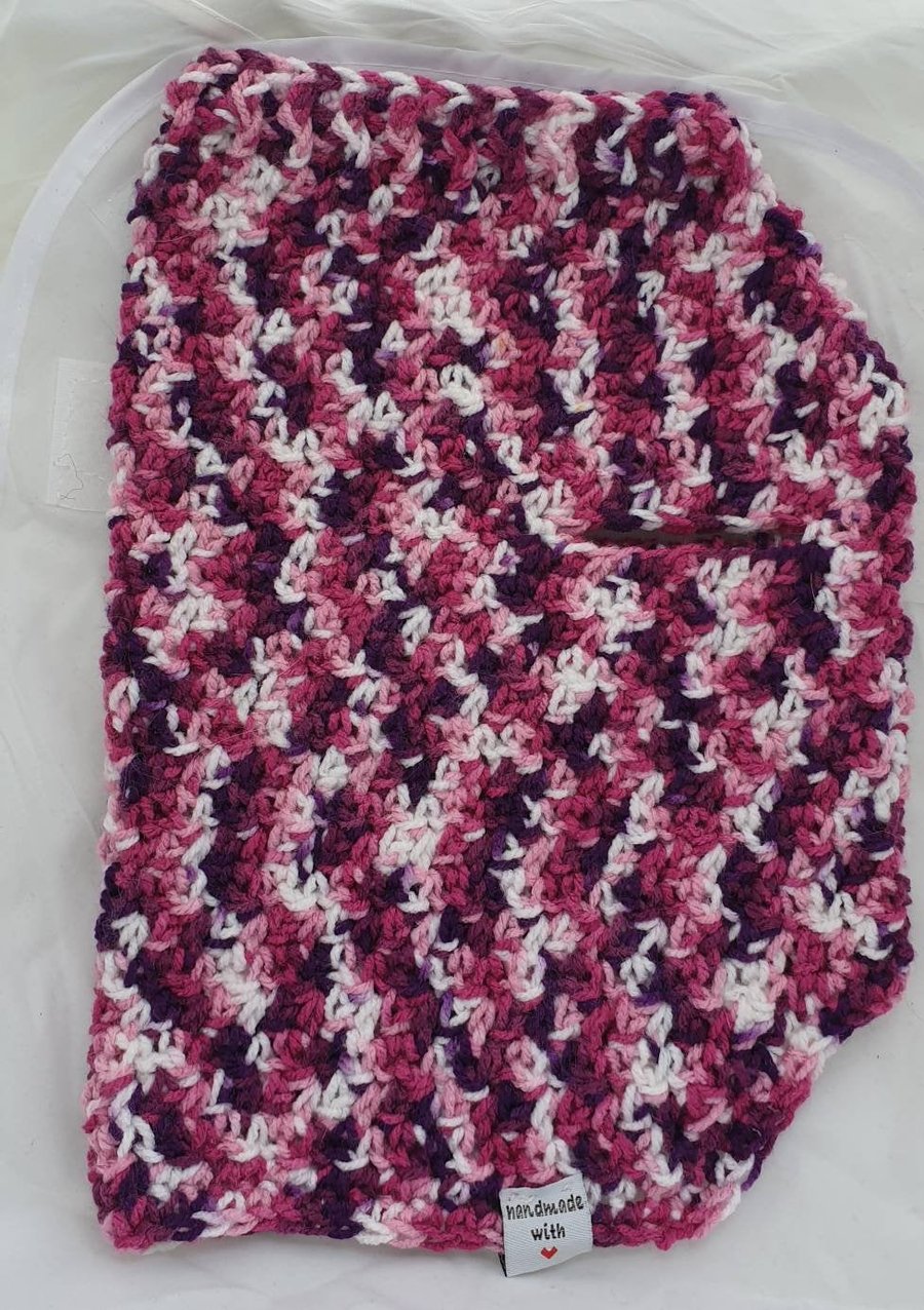 Pinks, purples and white dog sweater, jumper for small dog or puppy