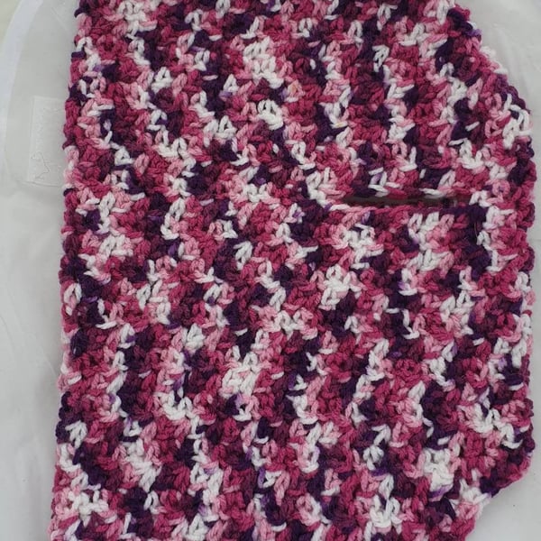 Pinks, purples and white dog sweater, jumper for small dog or puppy