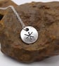 Recycled Sterling Silver Strength Bind Rune Pendant Necklace.