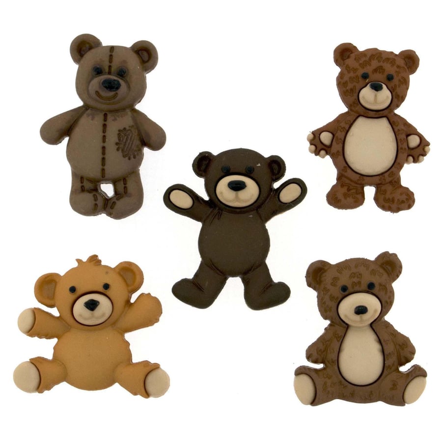 Teddy Bear craft buttons, cake toppers