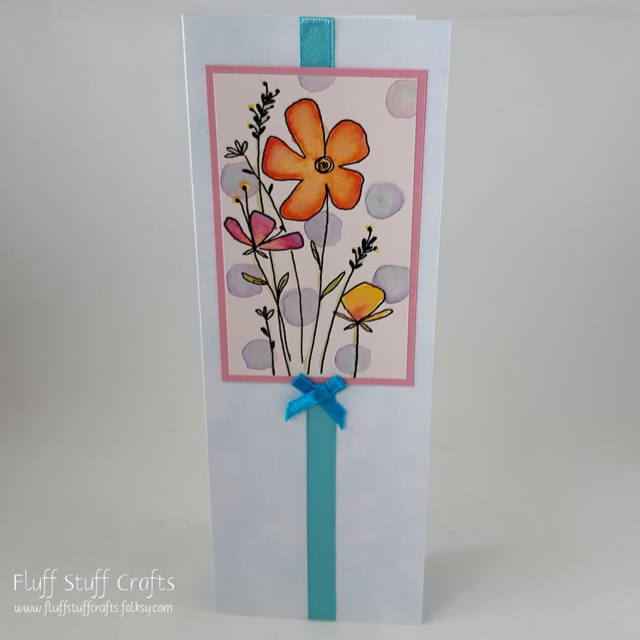Blank, any occasion floral card