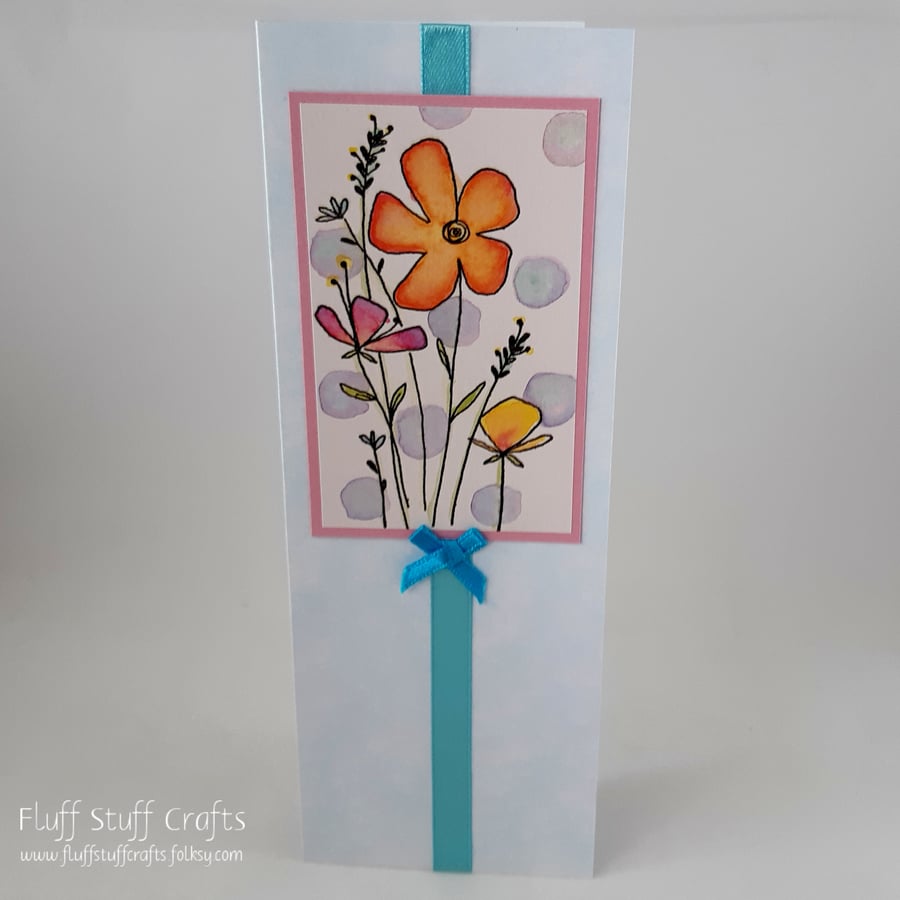 Blank, any occasion floral card 