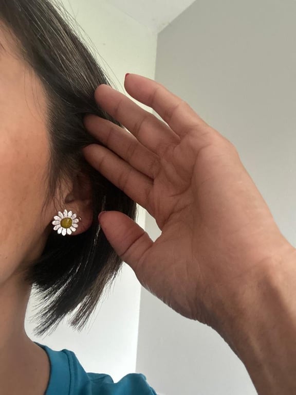 Enamelled Daisy Studs