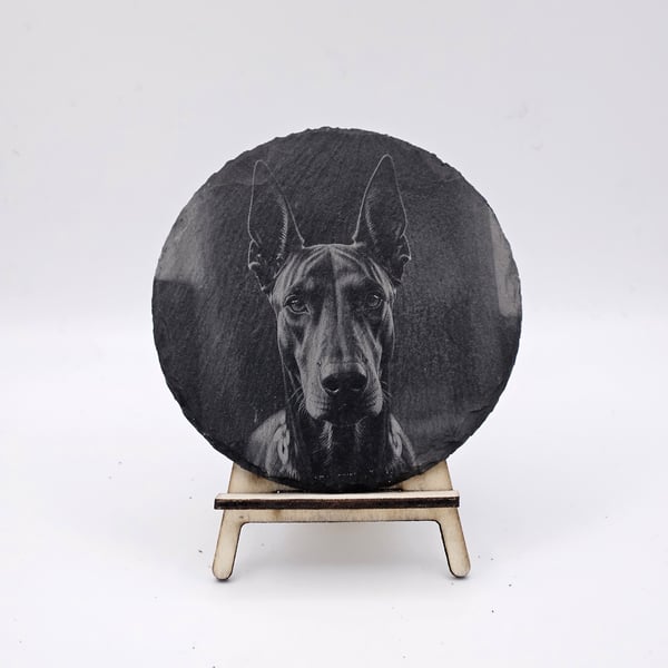 Dog engraved slate