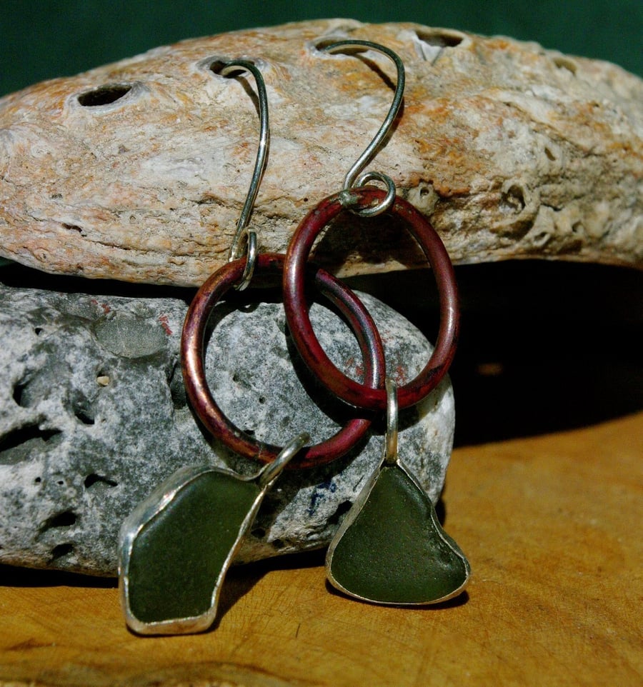  Sea Glass Dangle Earrings