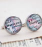 Cufflinks Personalized with Map Location, Custom Map Gift for Husband Must Haves - Image 1