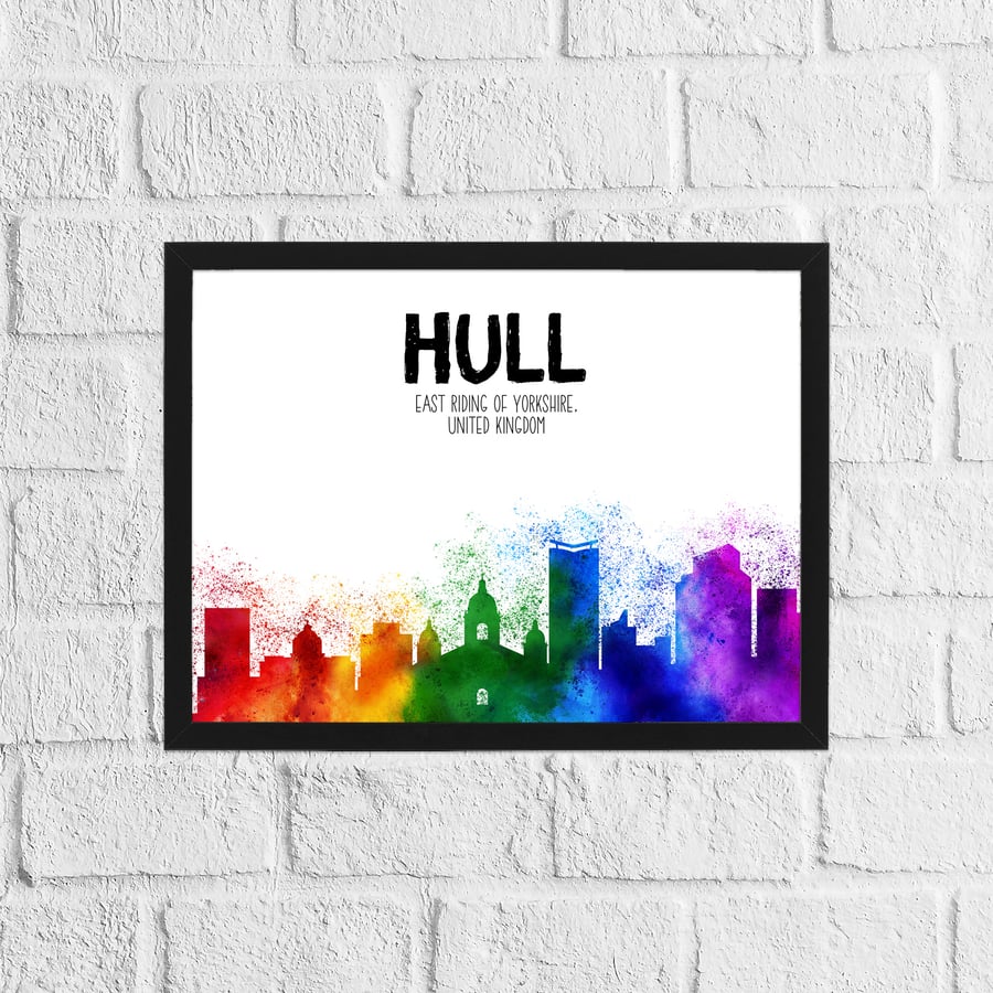 Hull rainbow skyline print