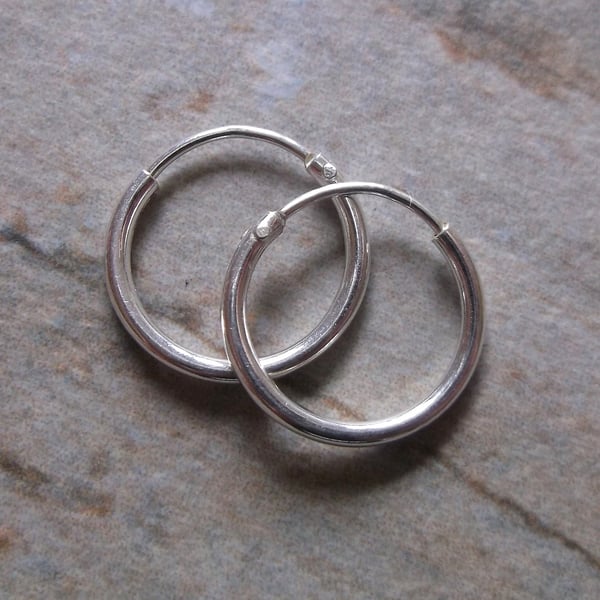 Small 12mm Sterling Silver Hoop Earrings