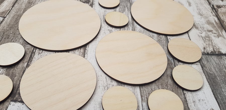 wooden craft discs 3mm thick birchwood or mdf