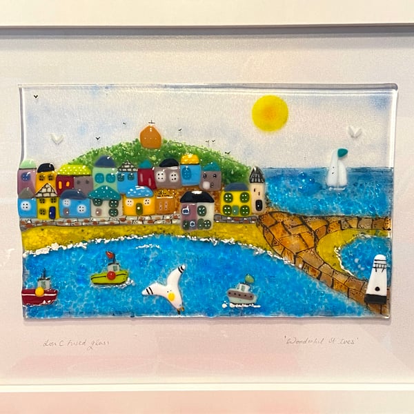 St ives landscape in  fused glass ( made to order) 