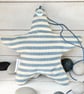 FABRIC STARFISH DECORATION - blue and white stripes - Image 8