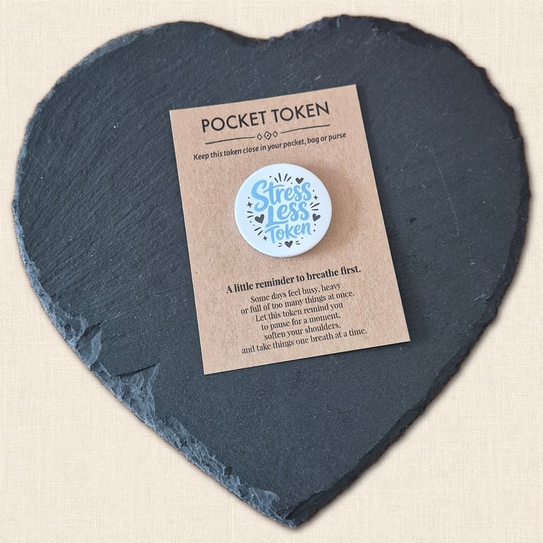 Stress Less Pocket Token - Little Reminder to Pause and Breathe