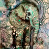 Steampunk Elephant Original Art Mixed Media Painting