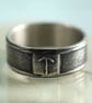  Sterling Rune Ring - Viking Silver Band Personalized Custom Name Anglo Saxon  - Image 4