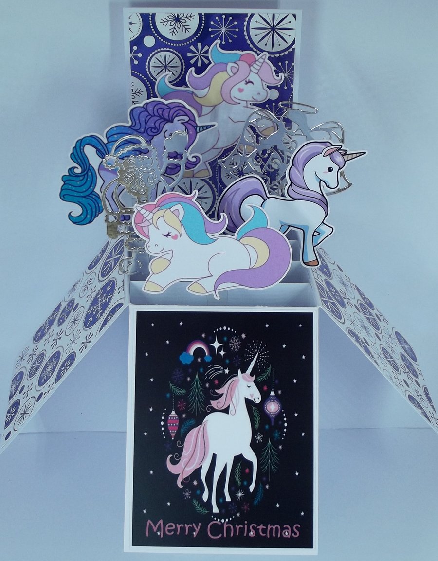 Christmas Card with Unicorns