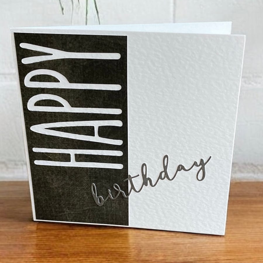 Simple Contemporary Birthday Card for Him. 