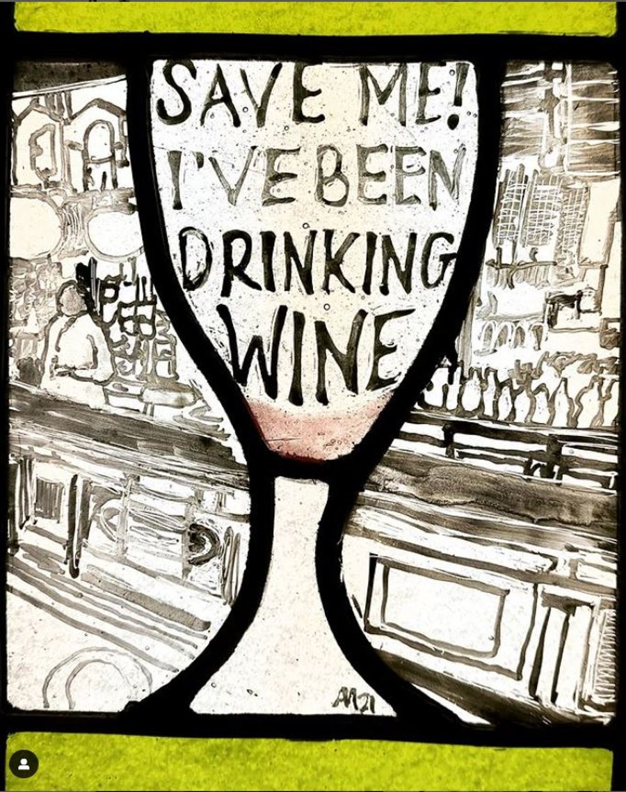 Contemporary Stained Glass - Save me! 