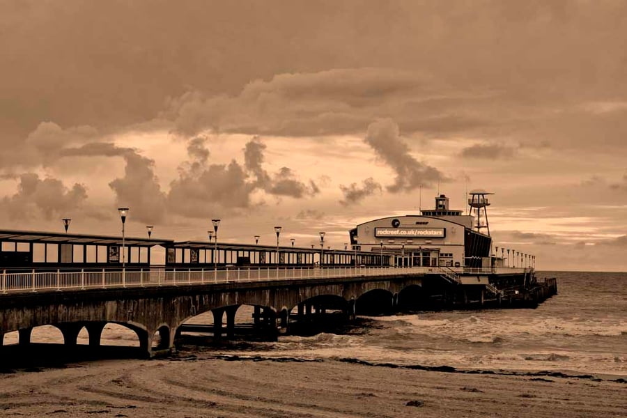 Bournemouth Pier And Beach Dorset England Photograph Print