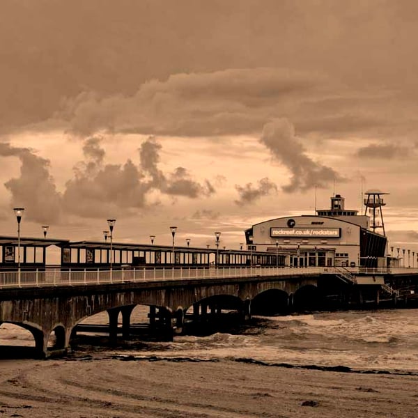 Bournemouth Pier And Beach Dorset England Photograph Print