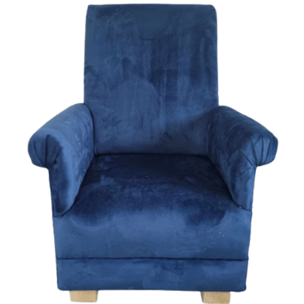 Navy Blue Velvet Armchair Adult Chair Accent Statement Bedroom Nursery Small 