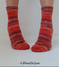 Wool hand knitted socks, Unisex socks, Multi-coloured knit socks - Image 2