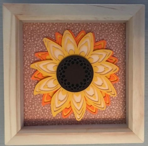 3D Sunflower Picture in Wooden Frame