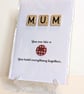 Mum You're like a button Scrabble & button greetings card - Image 1