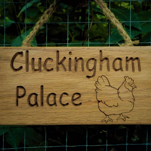 Personalised Gift Chicken House Coop Sign Outdoor Hanging Carved Oak Sign Birthd