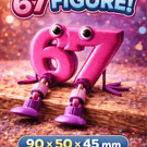 Adorable 3D Printed 67 Figure Toy – 90-50-45mm – Fun Desk Decor